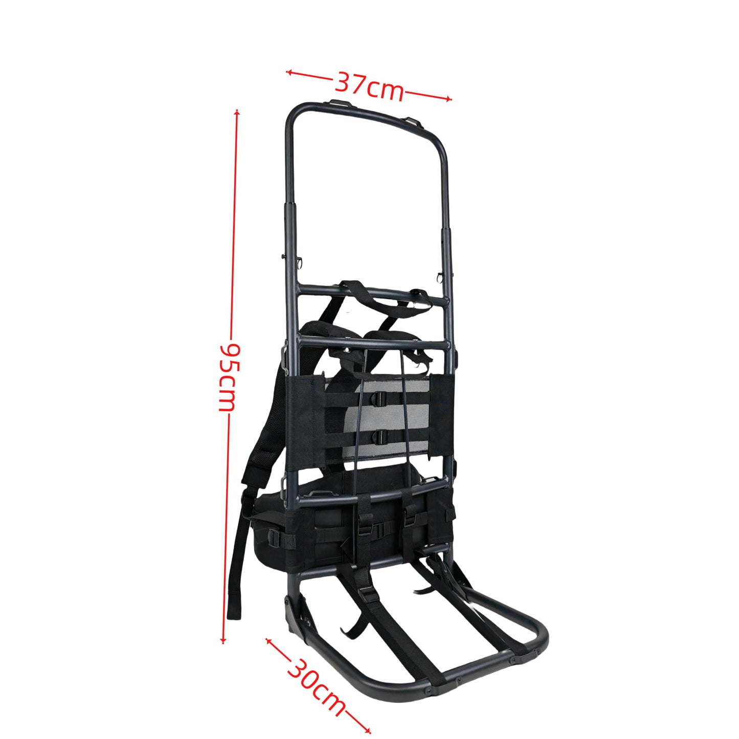 ZRSCHYG Hunting External Pack Frame with Rain Cover, Adjustable Straps, External Frame Backpack for Heavy Loads - Hunting, Backpacking, Tactical Use, (black)