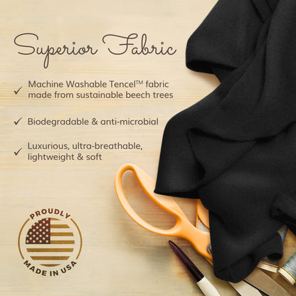 Happyluxe Travel Shawl Wraps for Women - 68x35in Black Wrap. Lightweight UPF50+ Pashmina, Airplane Travel Blanket Scarf