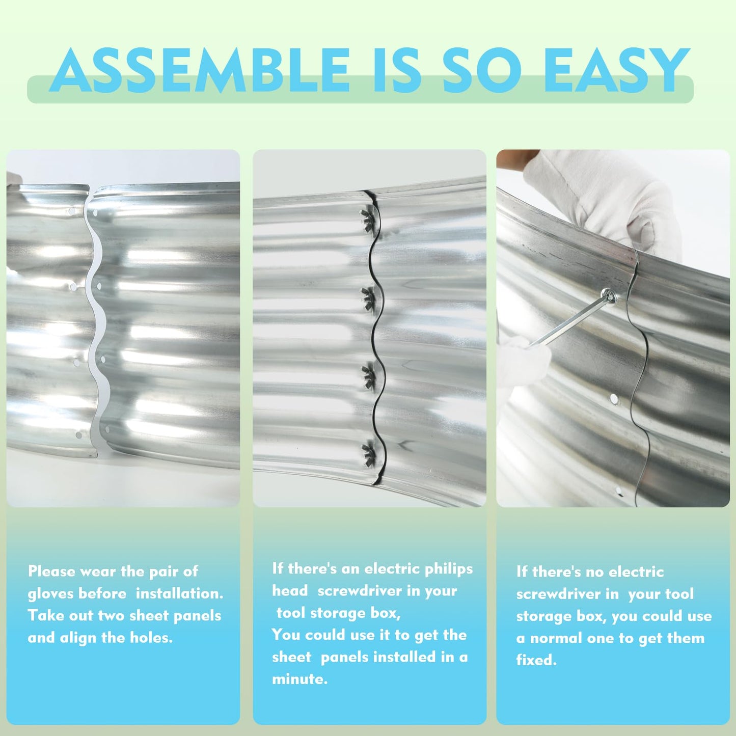 5FT Diameter Camp Fire Ring Pit, Large Round Galvanized Steel Fire Pit, Heavy Duty Steel Fire Pit Silver for Backyard, Camping, Bonfire (5x5x1FT)