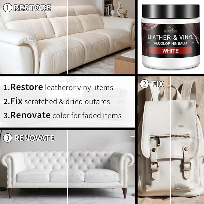 Leather Recoloring Balm and Scratch Repair Kit, Car Seats, Leather Paint & Stain