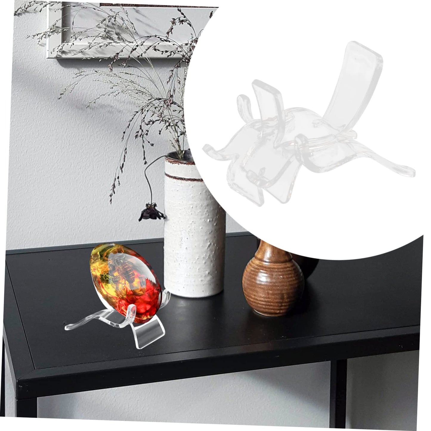 PRETYZOOM 20pcs Crystal Display Rack Plastic Showing Stand for Geodes Minerals Stones Rock Display Collection Shelves