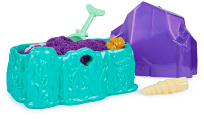 Kinetic Sand, Mermaid Crystal Playset, 481g of Play Sand, Gold Shimmer Sand, Storage and Tools, Sensory Toys for Kids Aged 3 and up