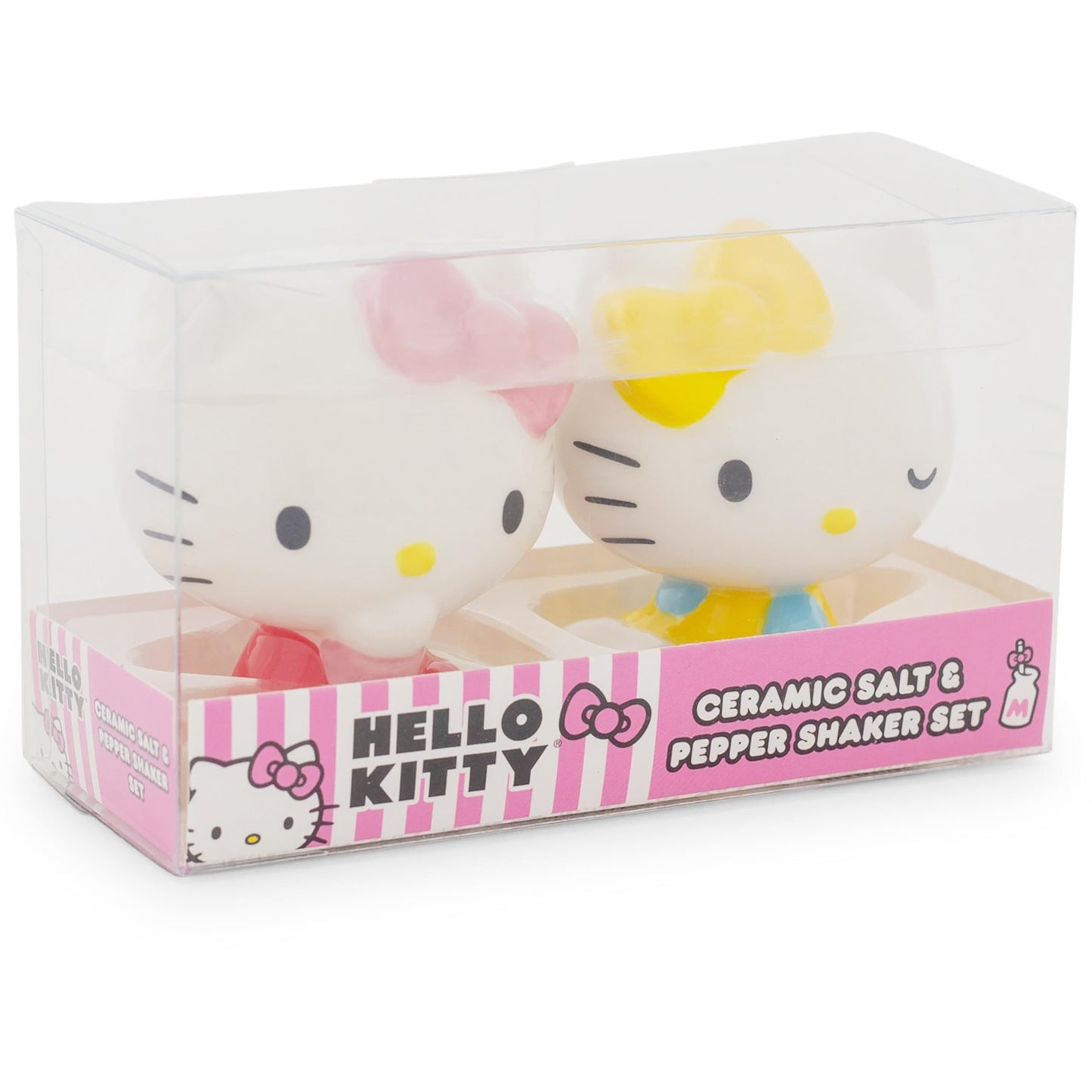 Sanrio Hello Kitty and Mimmy Ceramic Salt and Pepper Shakers, Set of 2 | Spice Dispenser Storage Canisters