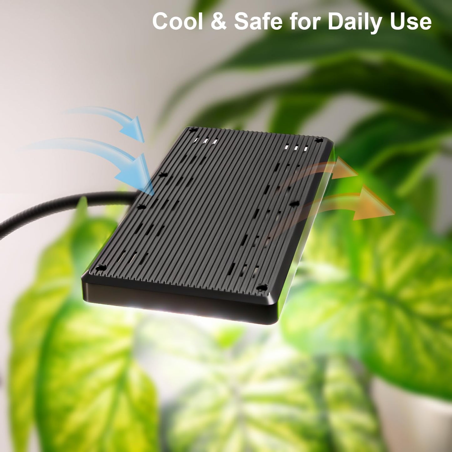 LBW Desk Grow Light for Indoor Plants, Full Spectrum Desk Plant Lamp with 4 Adjustable Goosenecks, Wide Coverage, Plug & Play, for Seedlings, Succulents & Houseplants