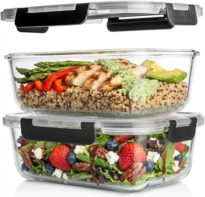 Razab 4 Pcs 1860ml / 63 Oz Large Glass Food Storage Containers