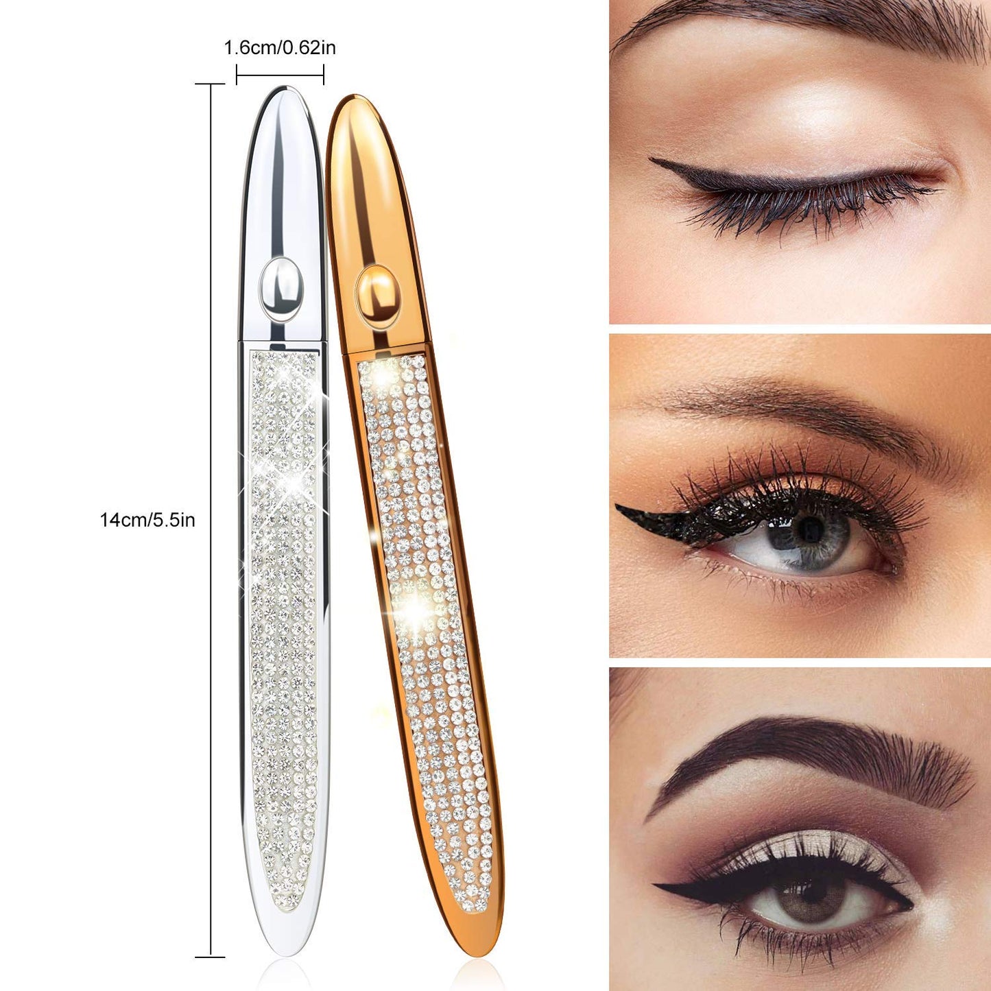 ICORIC Liquid Eyeliner Pen Waterproof, Magic Self-adhesive Long-Lasting Eyelash Glue Pen, Non Magnetic, No Blooming Quick Drying Magnetic Eye Liner Black Pack of 2