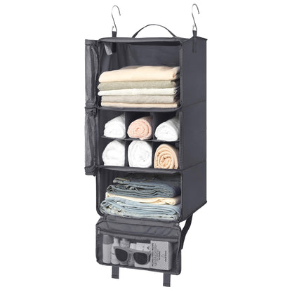 GRANNY SAYS Compression Packing Cubes, Foldable Hanging Travel Shelves with Mesh Window, Packing Cubes for Carry on Suitcase Organizer, Large Travel Organizer Bags, Grey
