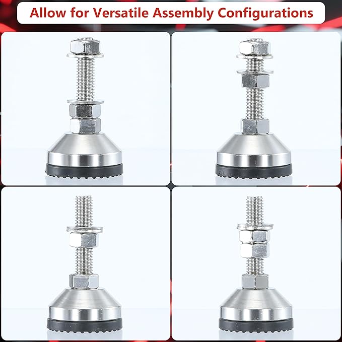 Heavy Duty 2000 lb Capacity Stainless Steel Adjustable Leveling Feet