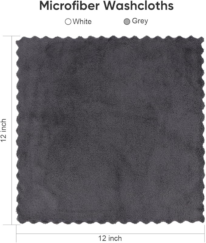 Orighty Washcloths 96 Pack, Ultra Soft Face Cloths 12 x 12 inch, Absorbent &