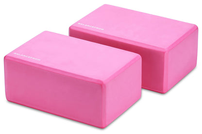 Fitvids Set of 2 High Density Yoga Blocks, 9"x6"x4" Each, Pair, Multiple Colors