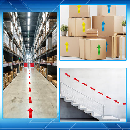 MoShining 8 Inch Arrow Sticker 46 Pack, Adhesive Directional Sign Arrow Floor Decal Multicolor Waterproof Stickers Marking Arrows Safe Road Instructions Sticker for Floor Wall Applications