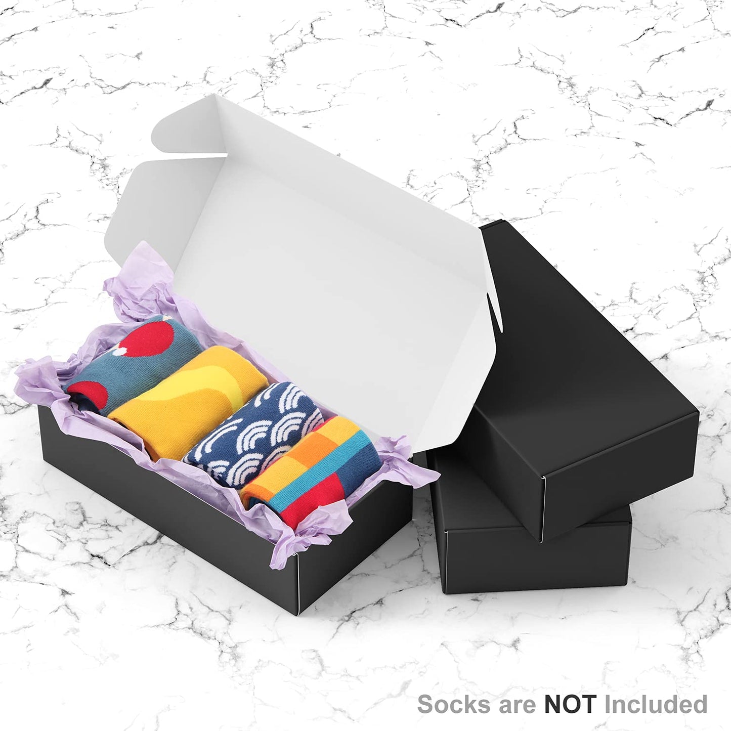 50 Pack 4"x8"x2" Shipping Boxes, Corrugated Cardboard Small Box Mailer, Shipping Boxes for Small Business for Gift Packing- TONESPAC (4"x8"x2", Black)