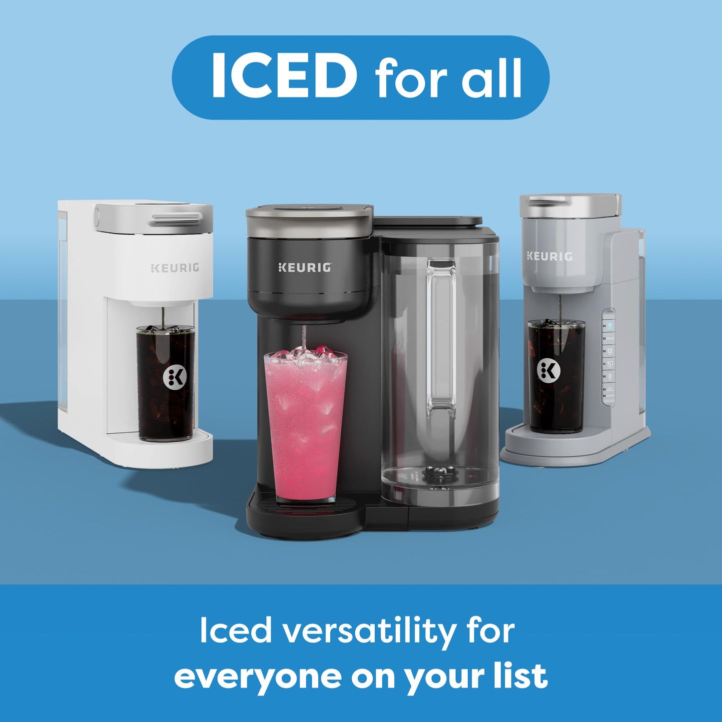 Keurig K-Iced Coffee Maker, Single Serve K-Cup Pod Iced Coffee Maker, With Hot and Cold Coffee Capabilities, Brews Any K-Cup Pod, White