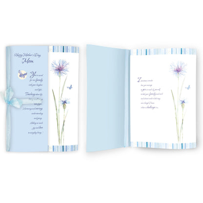Designer Greetings Jumbo Mother’s Day Card, “With Your Laughter and Light” Blue Cornflowers (12.5 x 8.75 Inch Card with Gift Box)