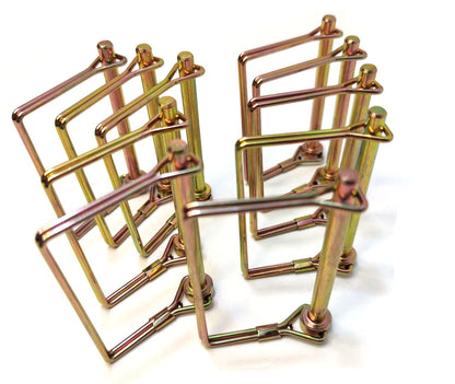 10 Pieces 1/4 Inch Wire Lock Pin, Trailer Coupler Pin,Hitch pin ,Heavy Duty Safety Coupler Pin Shaft Locking Pin for Farm Trailers Wagons Lawn Garden(Square, Gold)