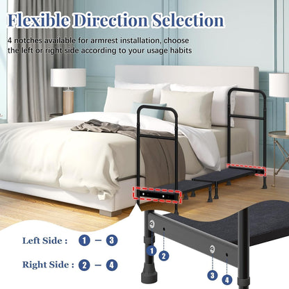Zylorix 30.5'' Long Bedside Step Stool with Handle for Elderly Seniors Adults, Elderly Bed Step with Adjustable Height Handrails, Heavy Duty Bed Steps for High Beds, Bedside, Bathtub, Step, SUV