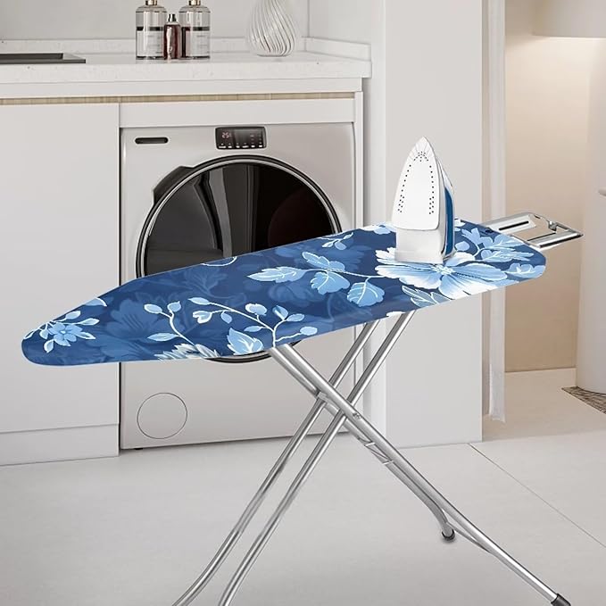 Ironing Board Covers Scorch Resistant Insulation, Retro Blue Floral Ironing