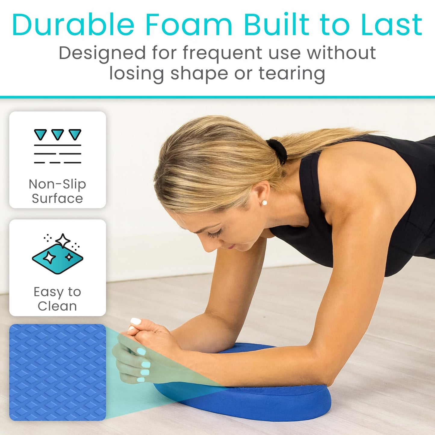 Vive Oval Balance Pad - Wobble Cushion for Physical Therapy and Rehabilitation Equipment - Soft Stability Trainer Foam for Workouts, Yoga, Core Strength and Pilates - Device for Women, Men and Kids