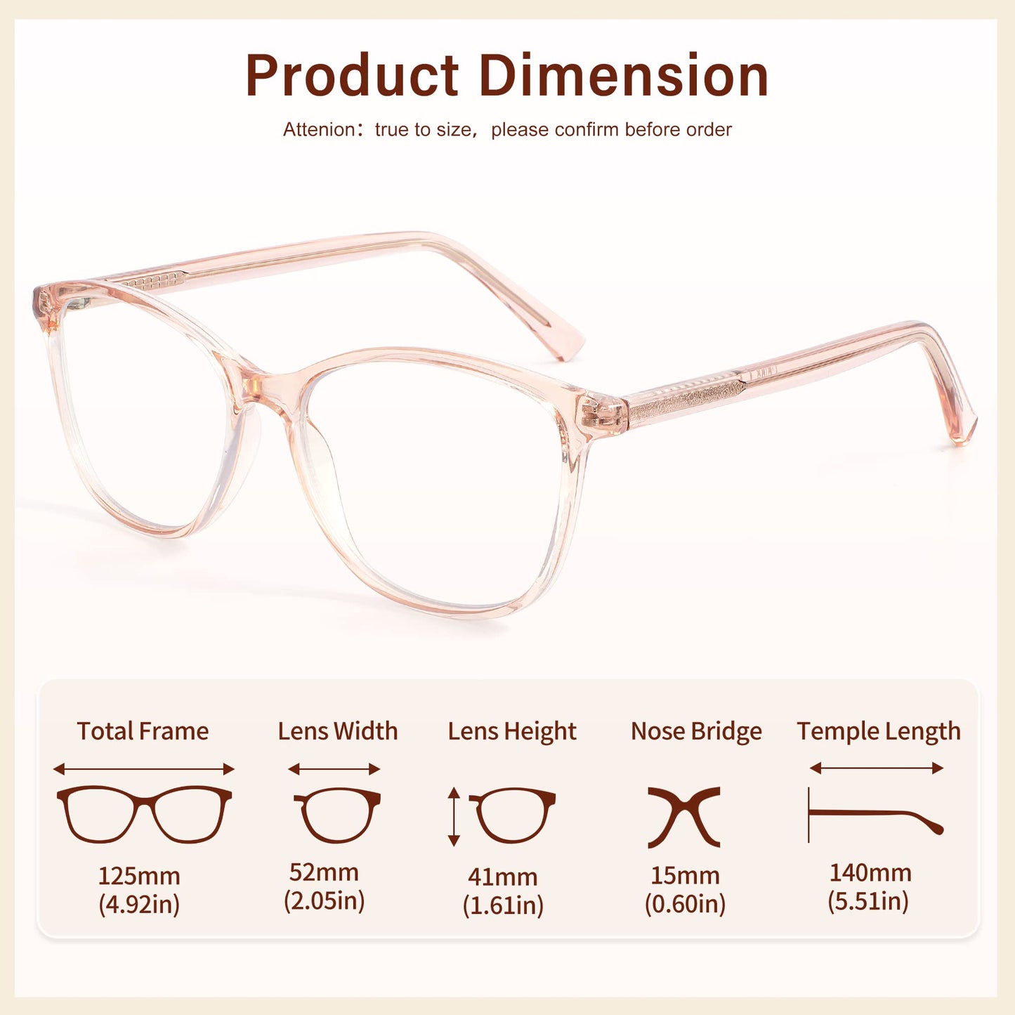 Madison Avenue Blue Light Blocking Glasses Anti Eyestrain UV Glare Blue Light Glasses for Women TV Phone Computer Gaming Eyeglasses Liberty (Crystal Brown)