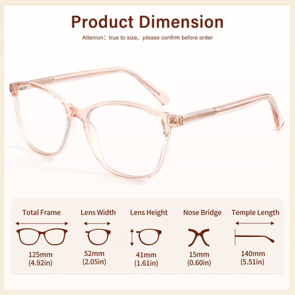 Madison Avenue Blue Light Blocking Glasses Anti Eyestrain UV Glare Blue Light Glasses for Women TV Phone Computer Gaming Eyeglasses Liberty (Crystal Brown)