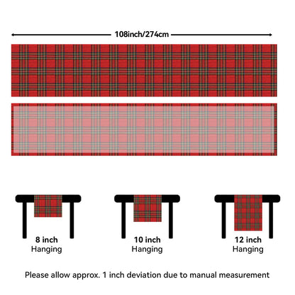 Softalker Christmas Checkered Tartan Table Runner - Red Buffalo Plaid Xmas Stain Resistant Washable Table Decoration for Dining/Parties/Holiday Decor, 13 x 108 Inch