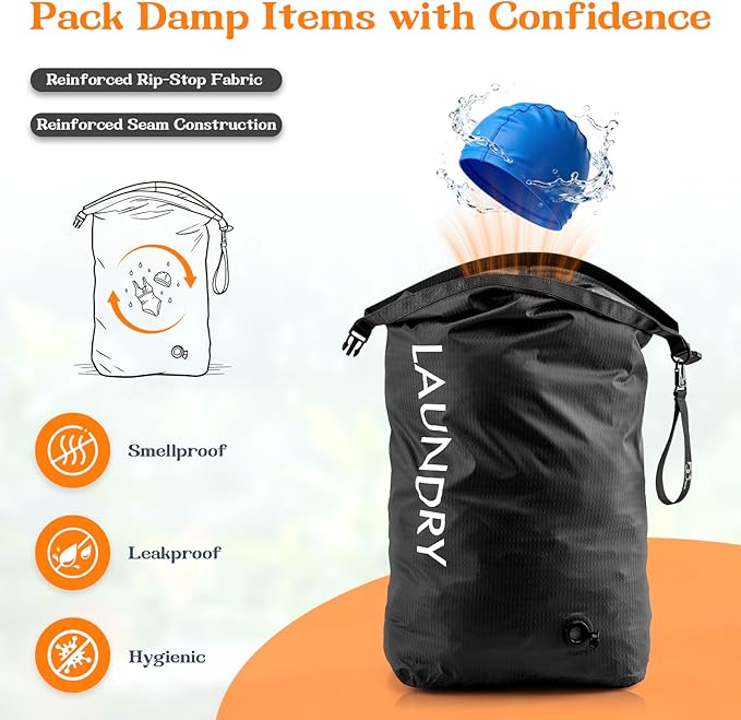 Compression Laundry Bag for Travel, Dirty Clothes Travel Laundry Bag,