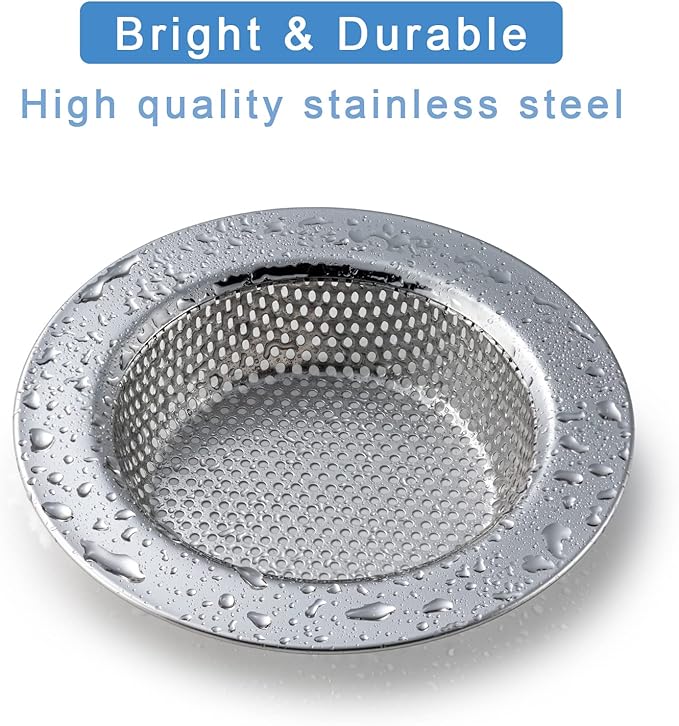 2 Pcs Sink Strainer for Most Kitchen Sink Drain Basket, Upgraded Double-Layer