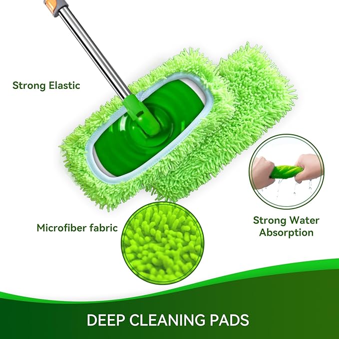 4 Pack Reusable Microfiber Mop Pads Compatible