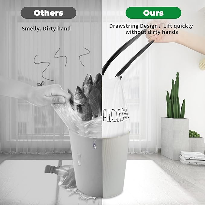 ALLCLEAN Small Trash Bags 4 Gallon