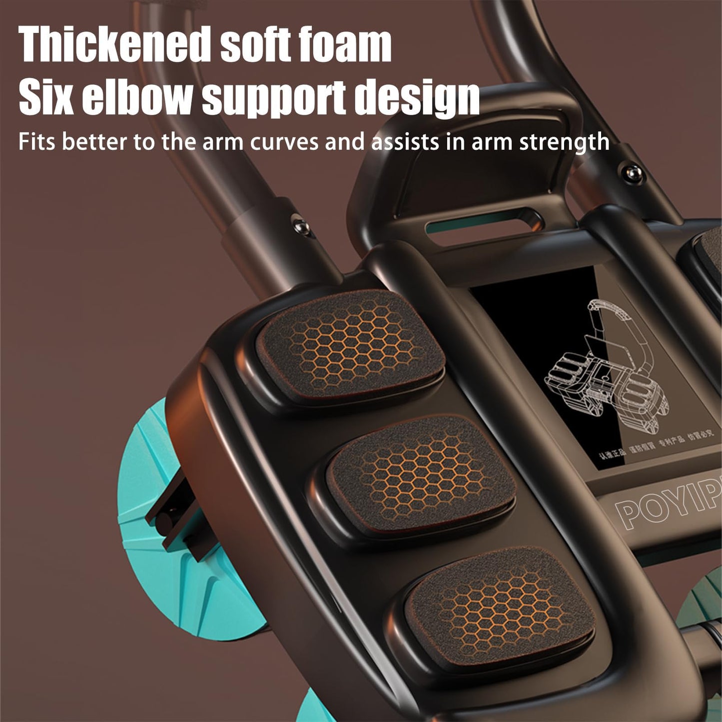 2025 New Ab Wheel Roller with Elbow Support - Automatic Rebound Abdominal Wheel Roller, The Upgraded Four-wheel Abdominal Wheel Core Workout Equipment Home Gym Abs Machine