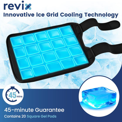REVIX Knee Ice Pack Wrap, 45-Minute Long-Lasting Ice Pack for Knees with Ice Grid Gel Design, Reusable Gel Ice Wrap for Meniscus Tear, ACL, Cold Therapy for Elbows, Calves & Legs (12" × 9.5")