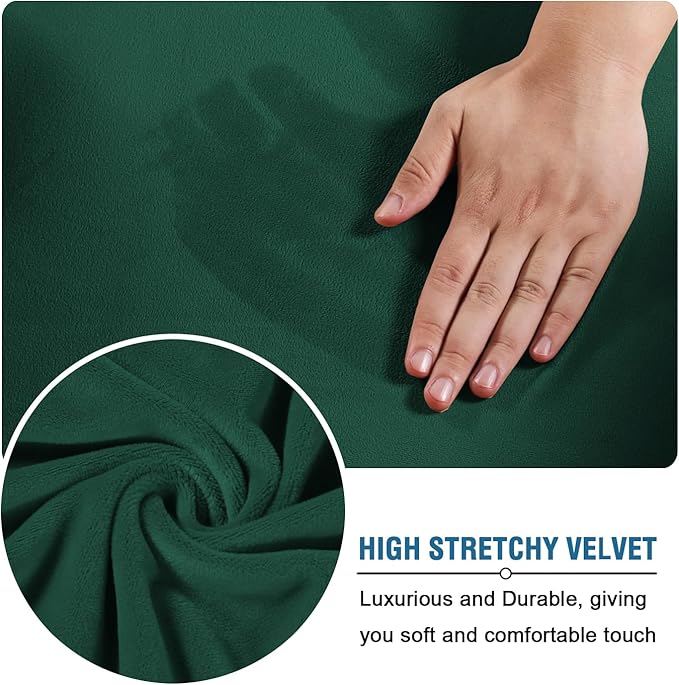 H.VERSAILTEX Modern Velvet Plush 4 Piece High Stretch Sofa Slipcover Sofa Cover