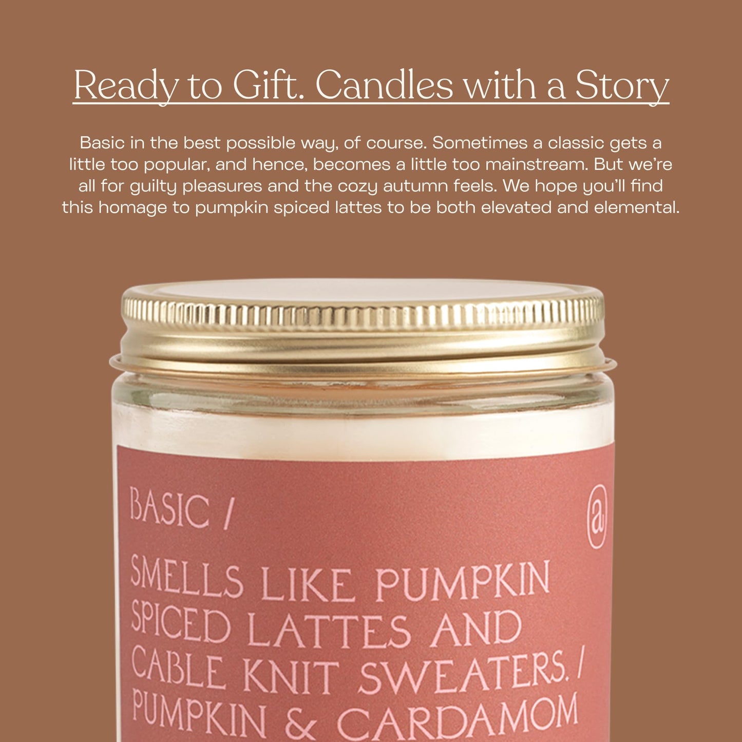 Anecdote Candles ‘Basic' Coconut Soy Wax Candle Jar | Premium Hand Poured & Long Burning | Pumpkin & Cardamom Scent | Phthalate-Free | for Home, Office, Gift - 7.8 Oz