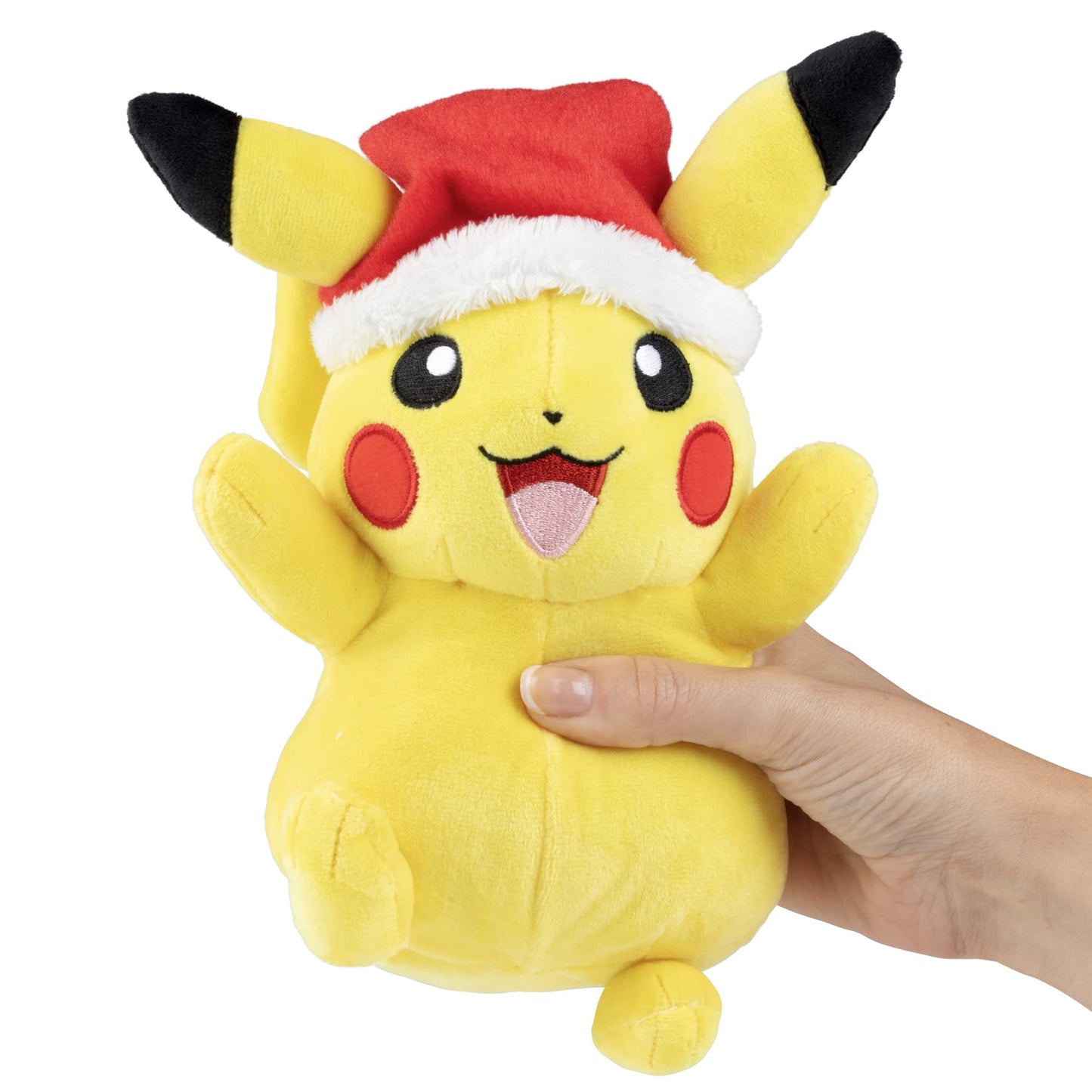 Pokémon 8" Holiday Pikachu Plush with Santa Hat Accessory - Officially Licensed - Generation 1 - Stuffed Animal Toy Figure - Christmas Stocking Stuffer Gift for Kids, Boys, Girls - 2+