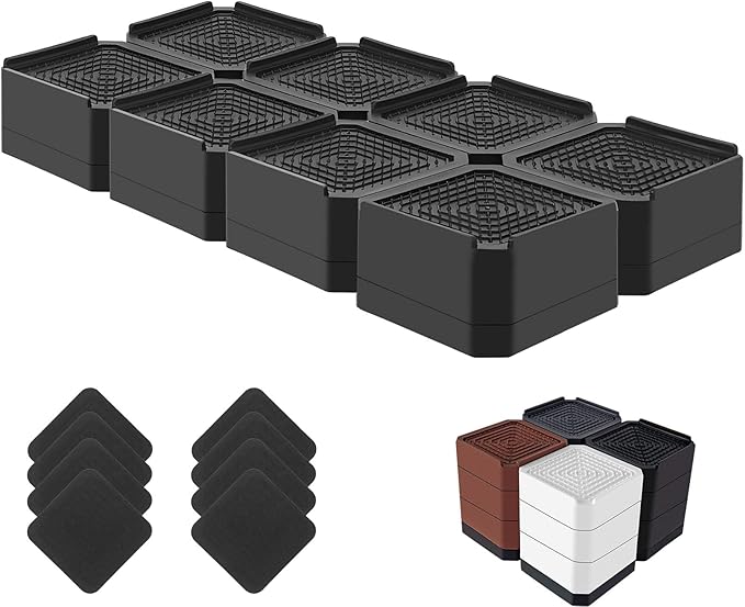 Bed Risers Heavy Duty, Adjustable Furniture Riser Blocks Lift 1.5, 4.3 inches