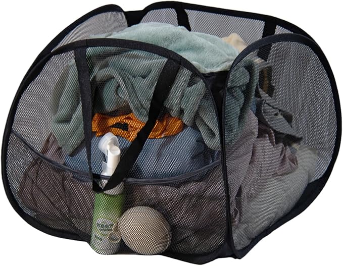 Collapsible Laundry Basket 90L, Foldable Mesh Pop-up Laundry Hamper