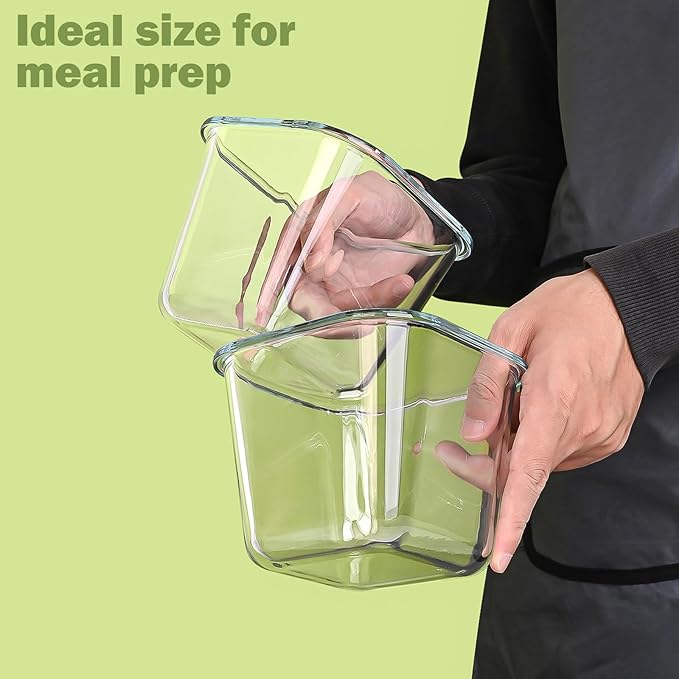 Glass Soup Containers with Lids 32 oz, 4 Cup Glass Storage Containers, Tall