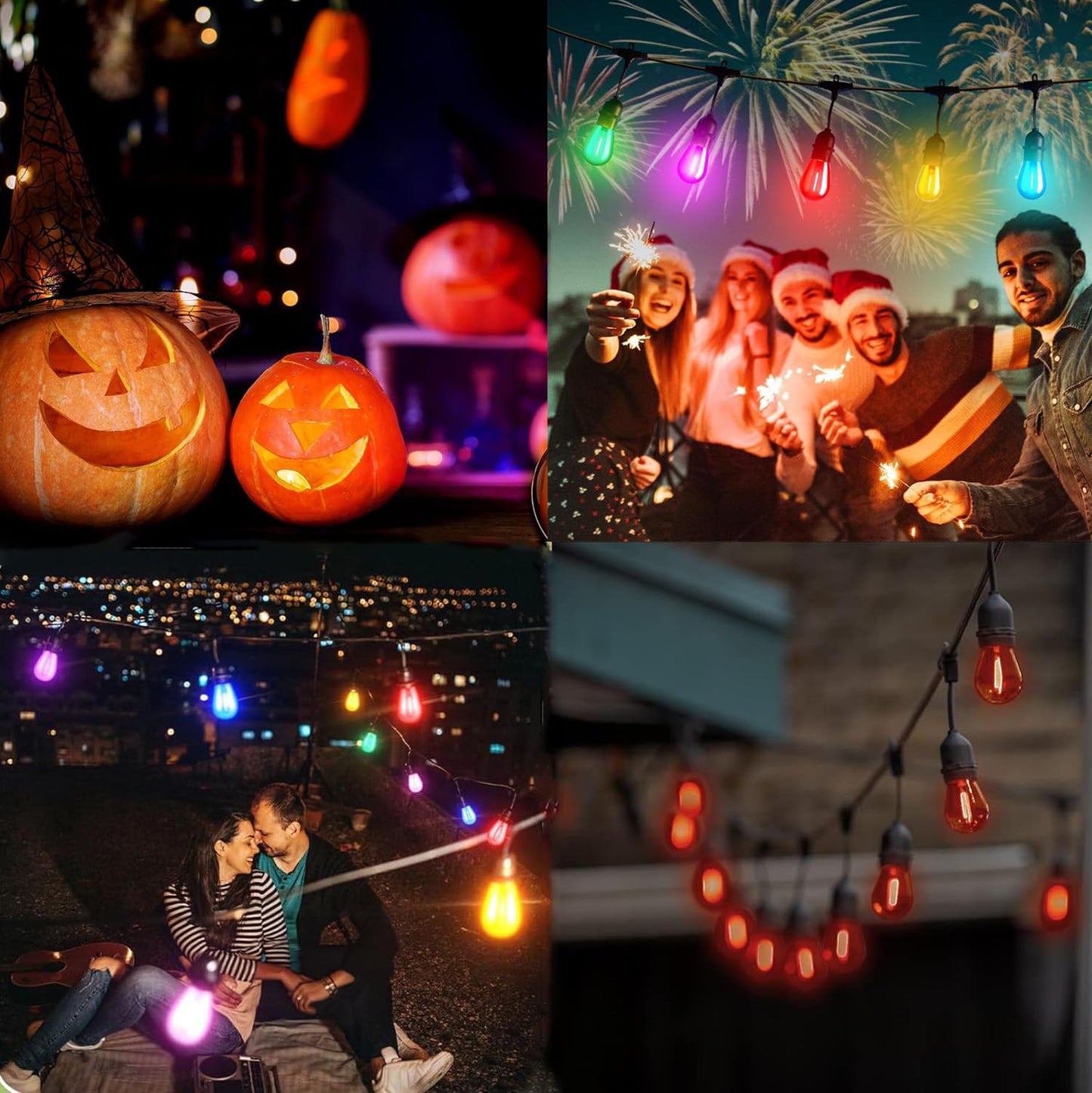 Minsily 15 Pack S14 LED Light Bulb Orange Christmas Replacement Bulbs 1W S14 Led String Light Plastic Shatterproof Edison Bulb E26 Base Decorative Bulb for Outdoor Home Patio Halloween Christmas Decor
