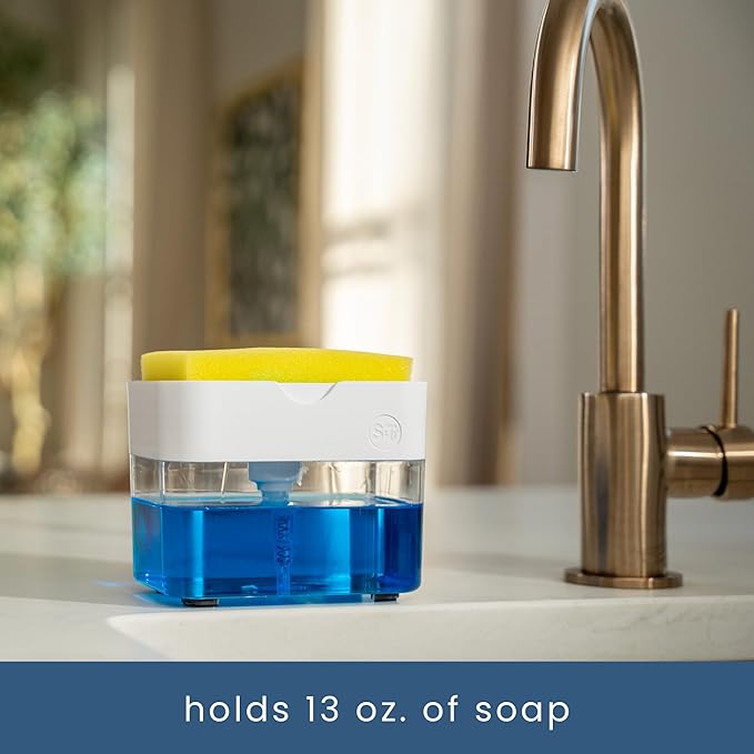 S&T INC. Dish Soap Dispenser and Sponge Holder
