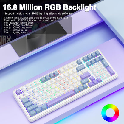 AULA F99 Wireless Mechanical Keyboard,Tri-Mode BT5.0/2.4GHz/USB-C Hot Swappable Custom Keyboard,Pre-lubed Linear Switches,RGB Backlit Computer Gaming Keyboards for PC/Tablet/PS/Xbox