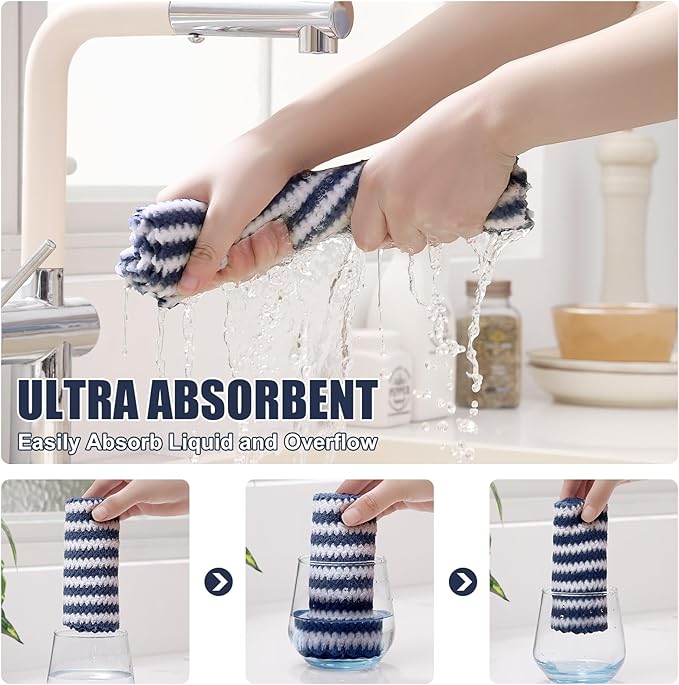Homaxy 24 Pack Kitchen Dish Cloths, Ultra Soft and Absorbent Dish Towels