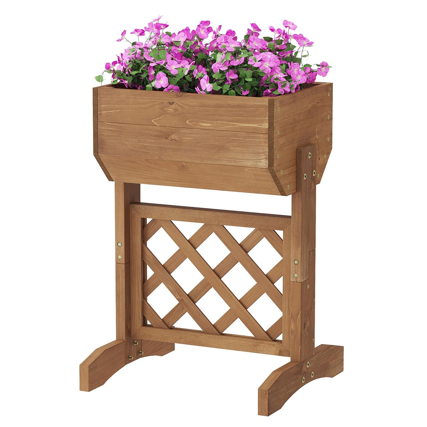Furshus Wooden Planters for Outdoor Plants, Fence Style Wood Planter Boxes, Backyard Decor, Flower Planters for Flowers Vegetables