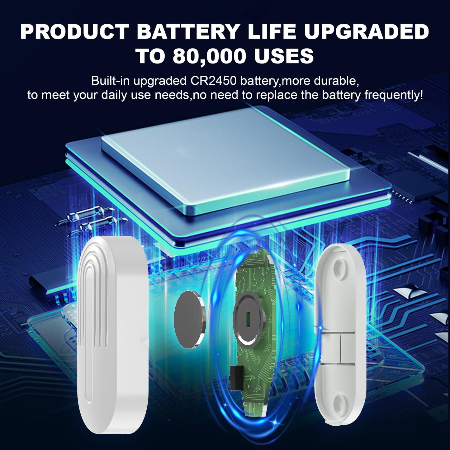 Daytech Wireless Door Chime, Door Dinger for Business Entry/Store/Home/Office, Door Alarms When Opened with 800 Ft Range,20 Chimes 5 Adjustable Volume 2 Sensors + 2 Receivers