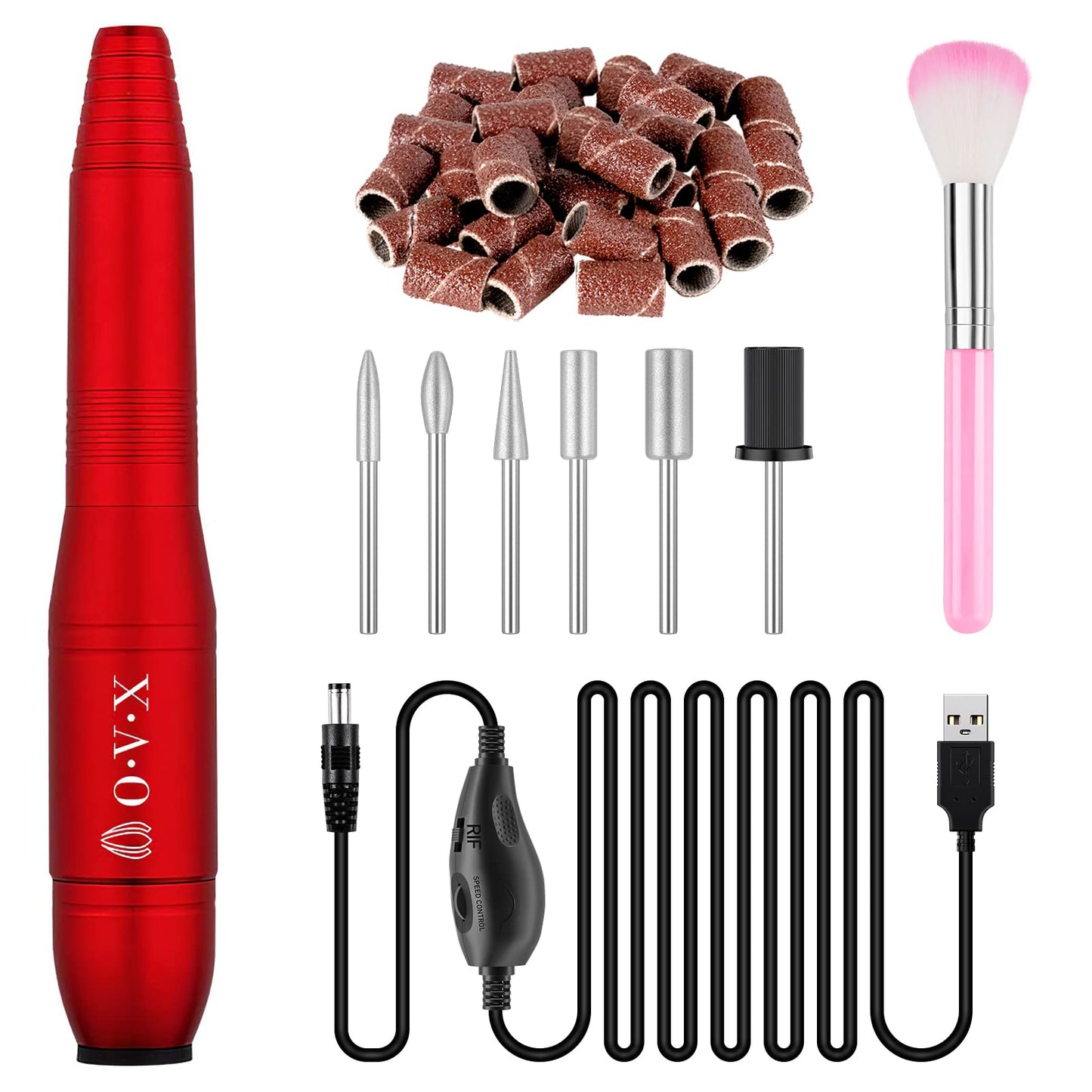 Portable Electric Nail Drill Machine, Professional 20000 RPM USB Manicure Pedicure Drills for Acrylic Nails Gel Polishing Shape Tools