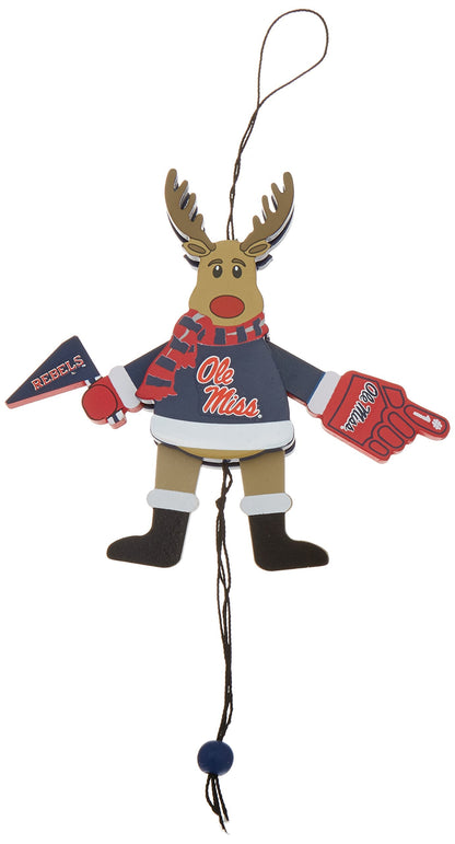 NCAA Mississippi Ole Miss Rebels Wooden Cheer Ornament