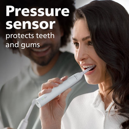 Philips Sonicare 4100 Rechargeable Electric Toothbrush, with Pressure Sensor, 2 Intensity Settings, SmarTimer and QuadPacer, 14-Day Battery Life, Deep Pink, Model HX3681/26