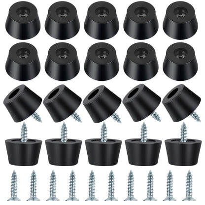 20PCS Rubber Feet for Cutting Board,Rubber Feet with 20 Steel Matching Screws Round Anti Slip Rubbers Foot Pad Anti Slip Furniture Pads,Suitable for Furniture Electronic Equipment Kitchen(Black)