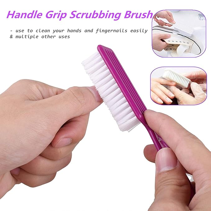 6 Pcs Handle Grip Nail Brush, Nail Cleaning Brushes