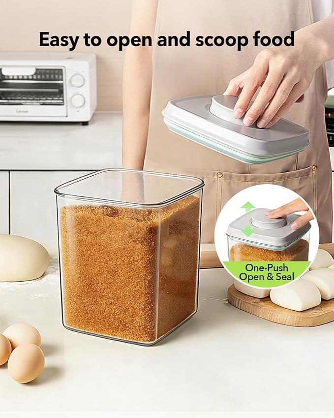 Ankou Food Storage Container Sets, 2.8 Qt + 4.2 Qt *2 Airtight Canisters