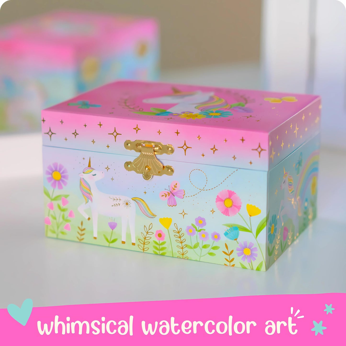 Musical Unicorn Jewellery Box - Gifts for Girls Age 4-6, 15.2 x 11.8 x 8.9 cm